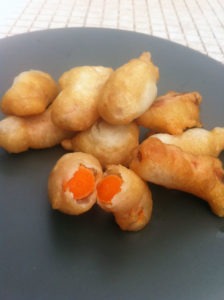 Deep fried baby carrots