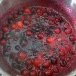 Making some homemade cranberry jam