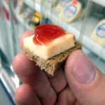 Limburger cheese on rye with strawberry jelly