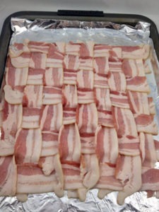 My bacon weave prior to cooking