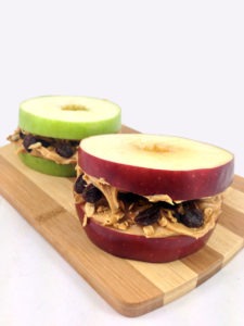 Peanut Butter, Granola and Apple Sandwiches