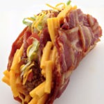 The Double Decker Mac & Cheese Stuffed Bacon Weave Taco