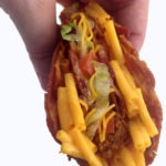 The Double Decker Mac & Cheese Stuffed Bacon Weave Taco