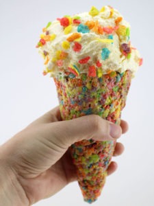 The Fruity Pebbles Ice Cream Cone