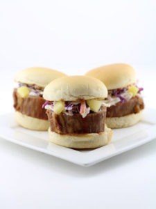 Teriyaki Pork Tenderloin Sliders With Pineapple Coleslaw