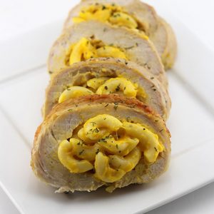 Macaroni and Cheese Stuffed Pork Loin Filet