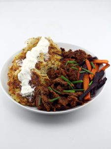 Sautéed Beef & Potato Latkes