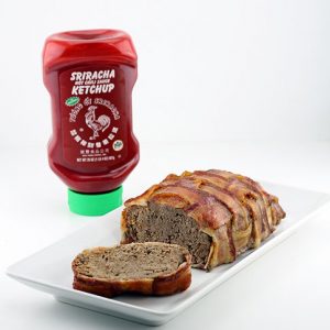 Bacon Wrapped Sriracha Ketchup Meatloaf