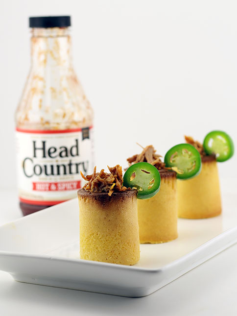 Pulled Pork and Cornbread Shooters