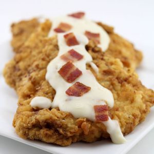 Chicken Fried Pork Sirloin With Bacon Country Gravy