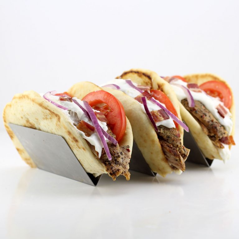 Pork Tenderloin Gyros With Bacon Tzatziki Sauce Food