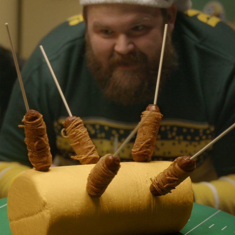 Deep Fried Spaghetti Dogs on a Stick