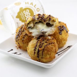 Deep Fried Cookie Dough Wrapped Halo Top Chocolate Chip Cookie Dough Ice Cream