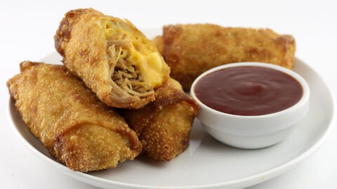 Pulled Pork and Macaroni and Cheese Egg Rolls