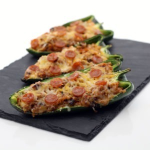 Pizza Stuffed Poblano Peppers