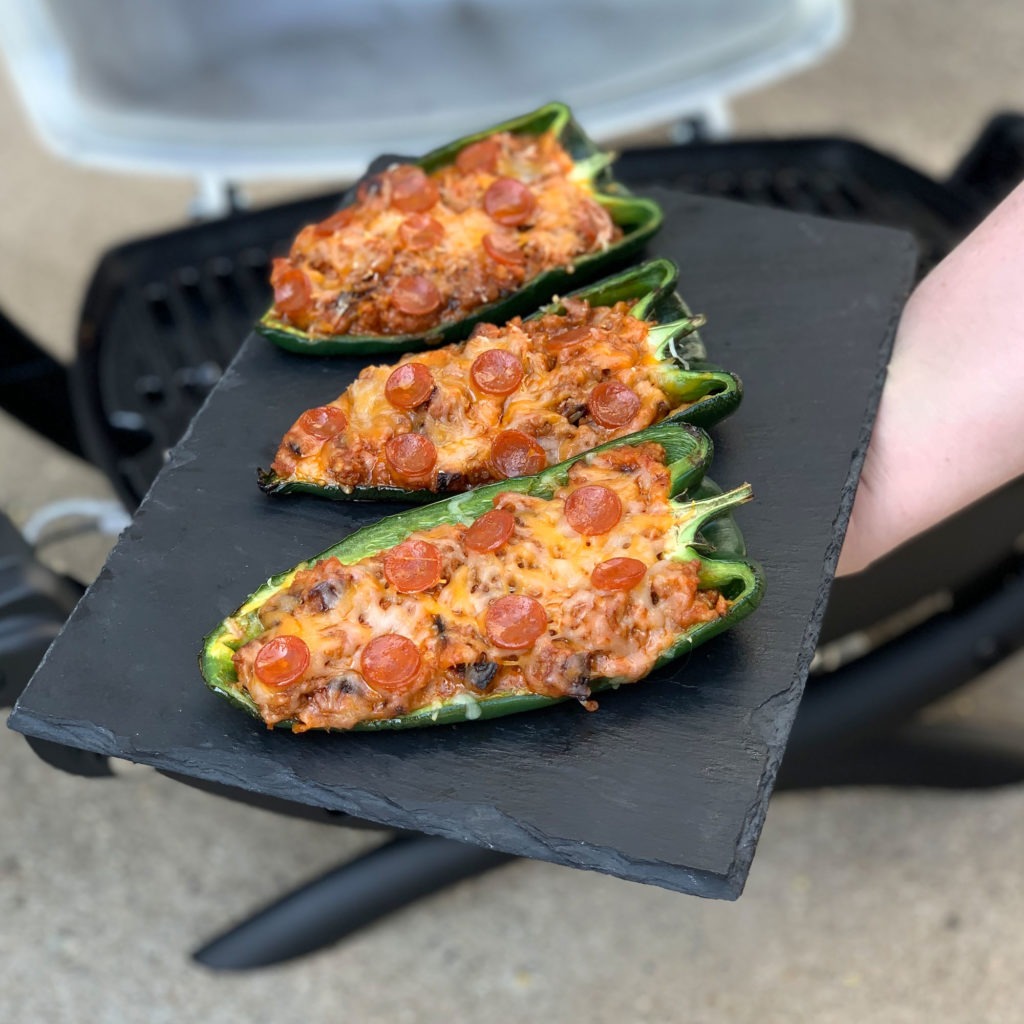Pizza Stuffed Poblano Peppers Recipe