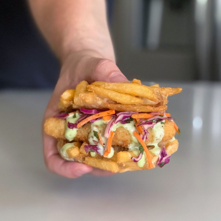 The French Fry Bun Cod Fillet Sandwich