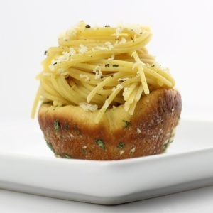 Spaghetti in Edible Garlic Bread Bowls
