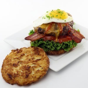 The Hash Brown Bun Breakfast Burger