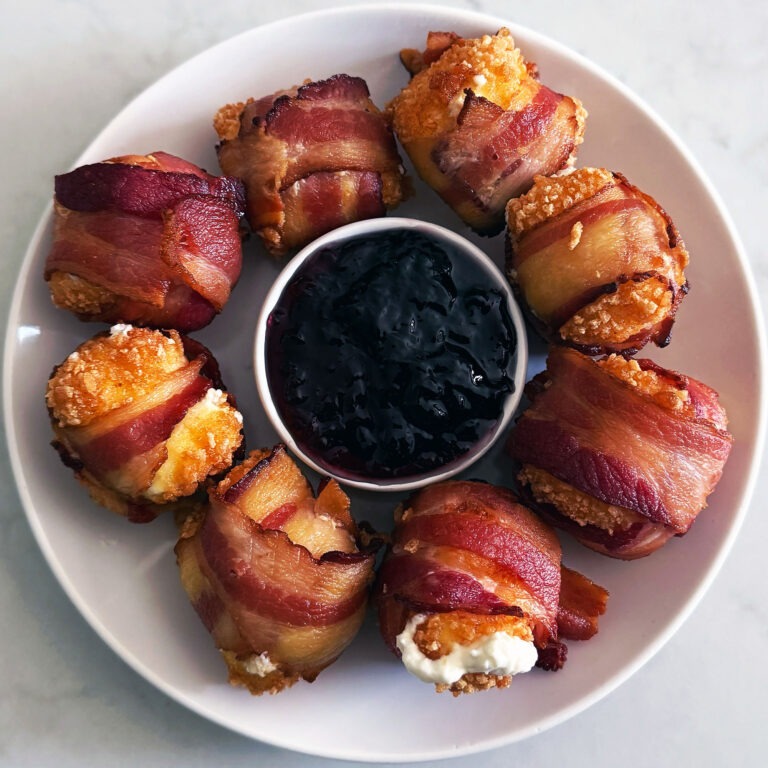 Deep Fried Bacon Wrapped Cream Cheese Bites
